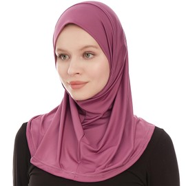 Hijab Women's Muslim Headscarf - Instant Headscarf - Ready To Wear Scarf - One Piece Amira Hijab Scarf - Headscarves for Women, purple, Unit size