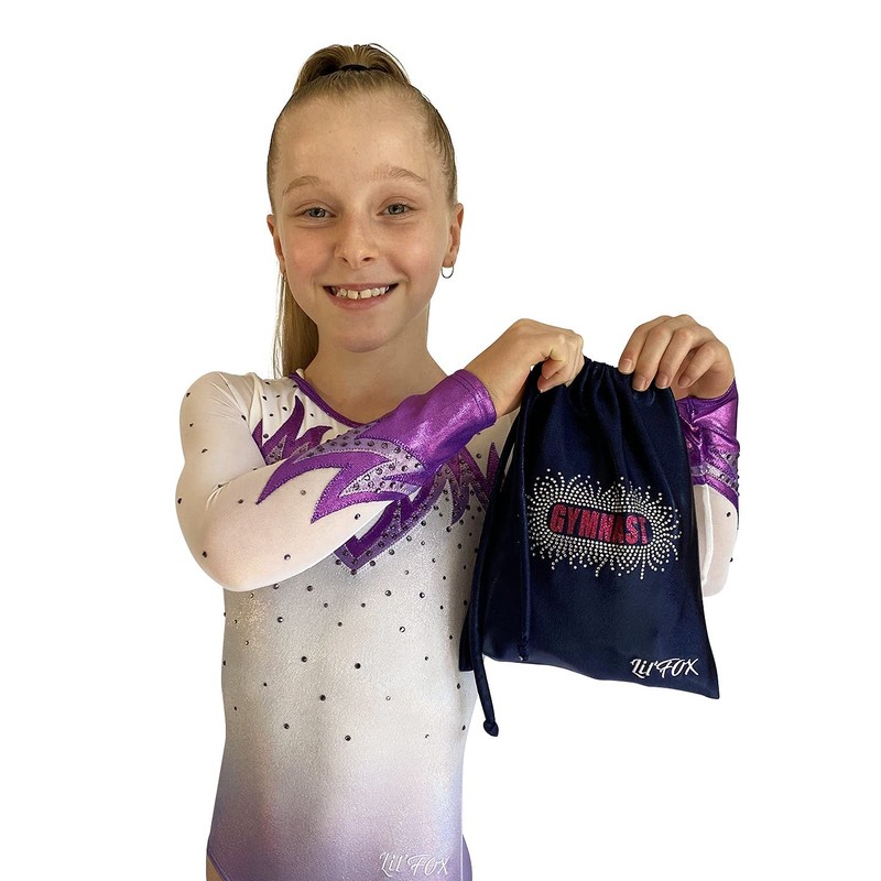 LIL'FOX 8" x 10" Drawstring Girls Grip Bag for Gymnastics