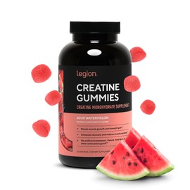 LEGION Creatine Monohydrate Gummies - Clean Creatine Chewables for Muscle Gain, Improving Endurance & Post Workout Recovery - Creatine Supplement for Maximum Absorption (150 Sour Watermelon Gummies)
