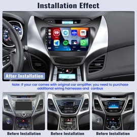 SIXWIN 2G+64G Android Car Stereo for Hyundai Elantra 2011 2012 2013 Radio with Wireless Apple Carplay Android Auto Bluetooth 9 inch Touchscreen with GPS Navigation WiFi HiFi FM RDS Backup Camera MIC