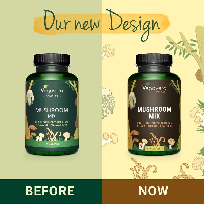 Vegavero Mushroom Complex | High Strength Extracts | Reishi, Cordyceps,