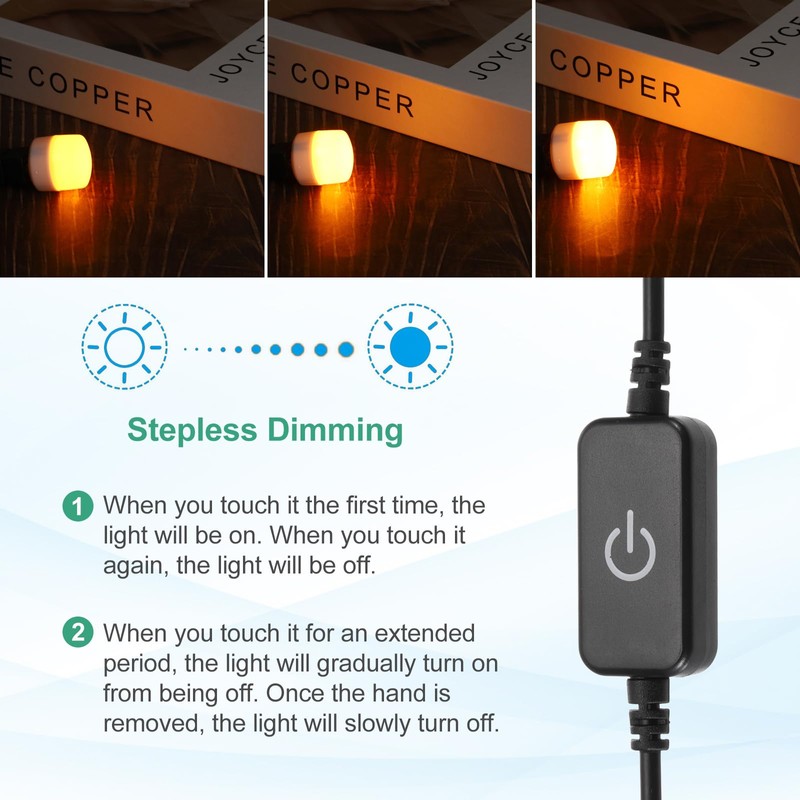 PATIKIL LED Strip Dimmer Switch, 2set DC 5-24V USB Light