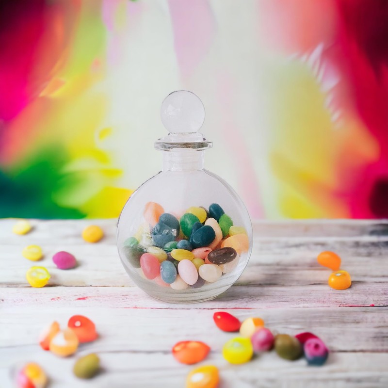 Nakpunar Spherical Clear Glass Bottle with Glass Bottle Stopper