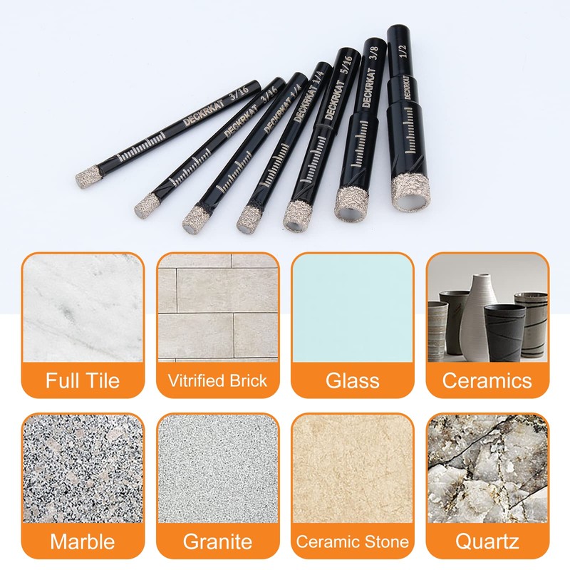 5 Packs Dry Diamond Drill Bits Set 1/4" 6mm Vacuum