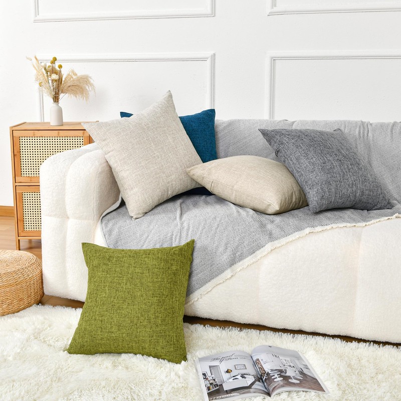 DWCN Linen Texture Scandinavian Stylish Solid Color Soft Touch Sofa