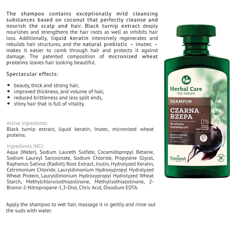 FARMONA Herbal Care: BLACK RADISH Shampoo (330 ml) & BLACK