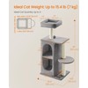 Feandrea Cat Tree Tower with 2 Caves for Multi-Cat Households,