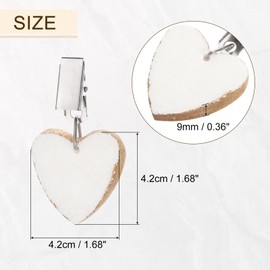 uxcell Tablecloth Weights with Metal Clip, 4PCS Marble Tablecloth Pendant, Gold Heart Shape Tablecloth Pendant Picnic Tablecloth Clips for Decoration, Family Dinner Party (White)