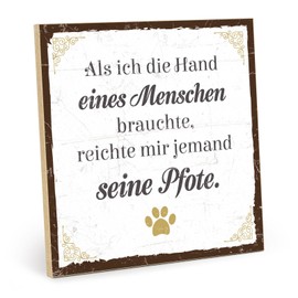 TypeStoff Wooden Sign with Saying - Paw - Vintage Look with Quote for Dog and Cat - HS-00839 19.5 x 19.5 x 1 cm