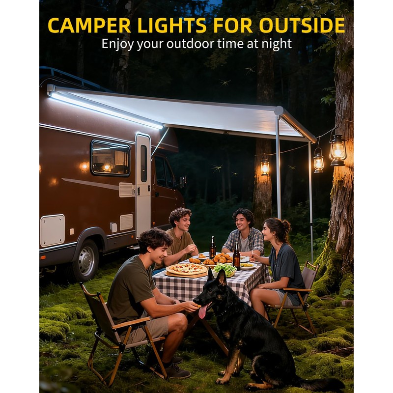 YAYIT RV Awning Lights, 12V 20FT LED Camper Awning Lights