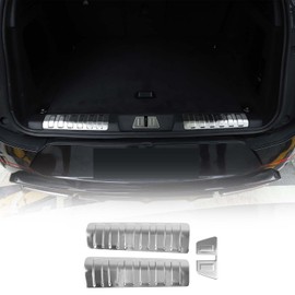 HIRUFAIT Car Rear Bumper Protector Guard Compatible with Land Rover Range Rover Sport 2023 2024, Stainless Steel Anti-Scratch Trunk Door Sill Protection Strip Accessories (Sliver)