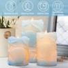MELTONE Ocean Blue Flameless Candles Flickering Wick Real Wax Shell