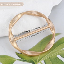 Tie Clips for Women & Girls - Twist Tee Knot Scarf Clip Waist Clothes Corner Knotted Button Fashion Metal Circle Buckle Alloy Clothing Ring Wrap Holder Round Scarves Clasp