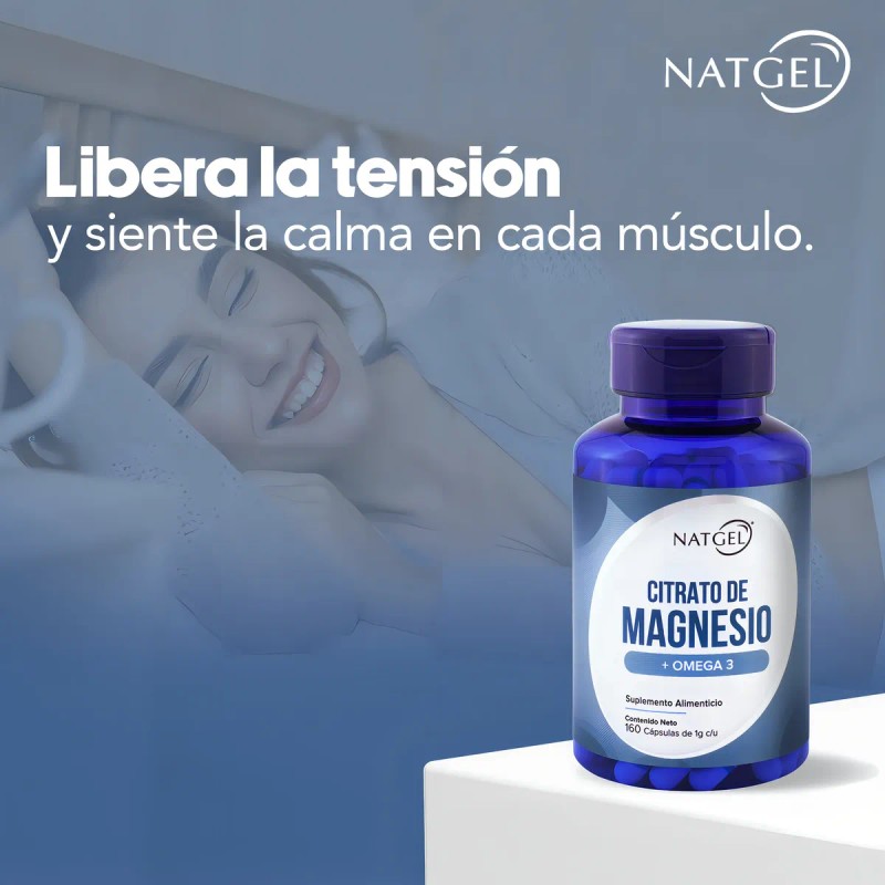 Citrato De Magnesio + Omega3 | 160 Capsulas De 1g