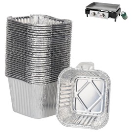 DcYourHome 30 Pack Grease Cup Liners for Razor 1 Burner & 2 Burner Griddle, Griddle Aluminum Foil Grease Catcher Liner for Razor GGC2030M GGC2030L GGT2130L GGT2160M GBT1860L Drip Pan Replacement Parts