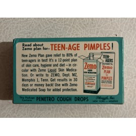 Penetro Vintage Unopened Penetro 6 Cent Cough Drop Box Sealed Full NOS Candy 1960s