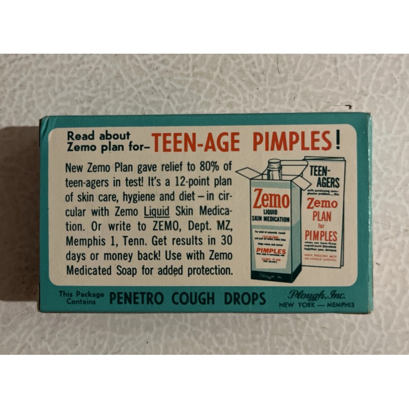 Penetro Vintage Unopened Penetro 6 Cent Cough Drop Box Sealed