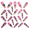 Press on Nails Long Length Square Fake Nails Pink French
