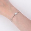 YUNKAI 925 Sterling Silver Opal Bracelet for Women, Adjustable Round