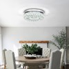 HomLaiting 7.8” Crystal Ceiling Light Fixture, Mini Round Chandeliers 6500K
