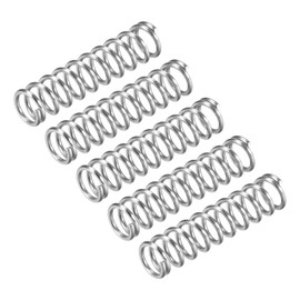 sourcing map Compression Spring, 5Pcs 304 Stainless Steel, 12mm OD, 1.6mm Wire Size, 50mm Free Length, Silver Tone