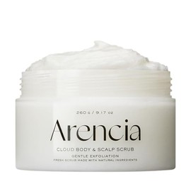 Arencia Fresh Cloud Sea Salt Body & Scalp Scrub (blanco) - Exfoliante, borrador de golpes para una piel suave y sedosa - Anticelulitis para tonificar la textura de la piel, ayuda al acné y el cabello, 260g