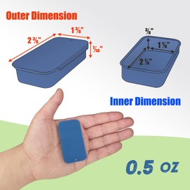 Cubic Ape Slide Top Tin Containers for Lip Balm, Solid Perfume (8-Pack, w/Labels) - Empty Small Cosmetics Metal Boxes with Sliding Lids (Gloss Blue, 0.5 OZ)