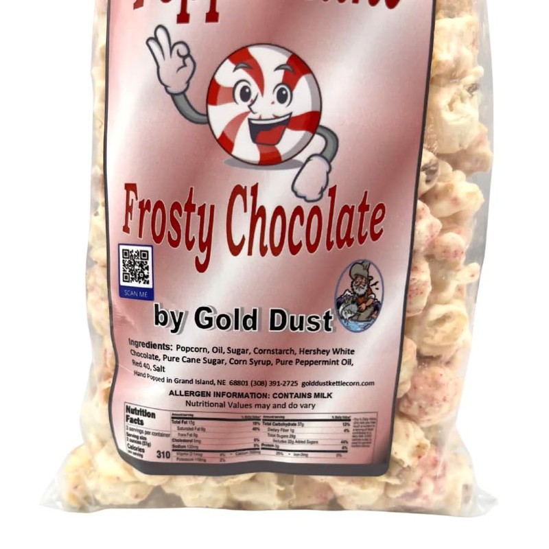 Minty, Salty, Sweet Kettle Corn in White Chocolate & Peppermint