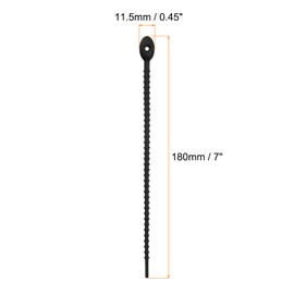 MECCANIXITY 20 Pack Silicone Cable Ties 7 Inch Reusable Zip Ties Silicone Twist Ties for Home Office Kitchen Organizer Food Bag Cord Key Management Black