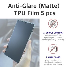 KIKNKILIN [5+2 5 Anti-glare(matte) TPU film Screen protector + 2 Lens Protector for Moto G Power 5G 2024 Easy to Install Scratch Resistant [Perfect Fit for 3D edge Screen]