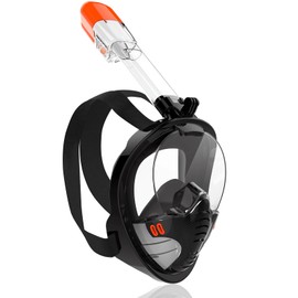 AKOFIC Snorkel Mask Adult Children Full Mask 180 Degree Vision Diving Mask Full Face Mask Sports Cameras Compatible, Leak Protection Diving Mask Full Mask, Anti-Fog Snorkeling Mask