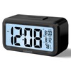 KESHIDE Night Light Digital Alarm Clock Battery Operated with Indoor Temperature, Desk Small Clock,Snooze Model,12/24H Display for Bedrooms Heavy Sleepers Kids Travel Bathroom (Black)