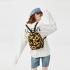 Sunflower Mini Backpack Purse Black, Adorable Lightweight Flower Floral Girls