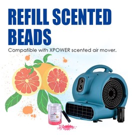 XPOWER Grapefruit Fruit White Tea Scented Beads Gel Air Freshener Odour Eliminator for Scented Air Movers for Home & Bathroom (Grapefruit)