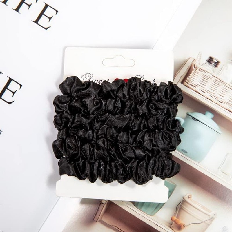 12Pcs Thin Floral Hair Ties, Soft Hair Scrunchies Elastic Hair