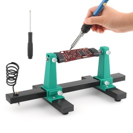 Adjustable PCB Holder for Soldering, Desoldering and Cleaning Printer Boards 360° Rotation Soldering Circuit Board Holder Tool with Soldering Iron Stand for PCB