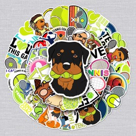 Tennis Sticker Set 50 Pieces Cute Decoration for Car Laptop Skateboard Bicycle Moped Motorcycle Bicycle Computer Suitable for Adults Children