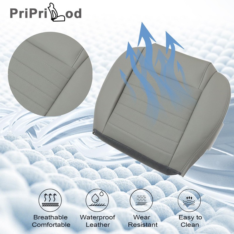 Priprilod Driver and Passenger Side Bottom Replacement Leather Perforated Seat