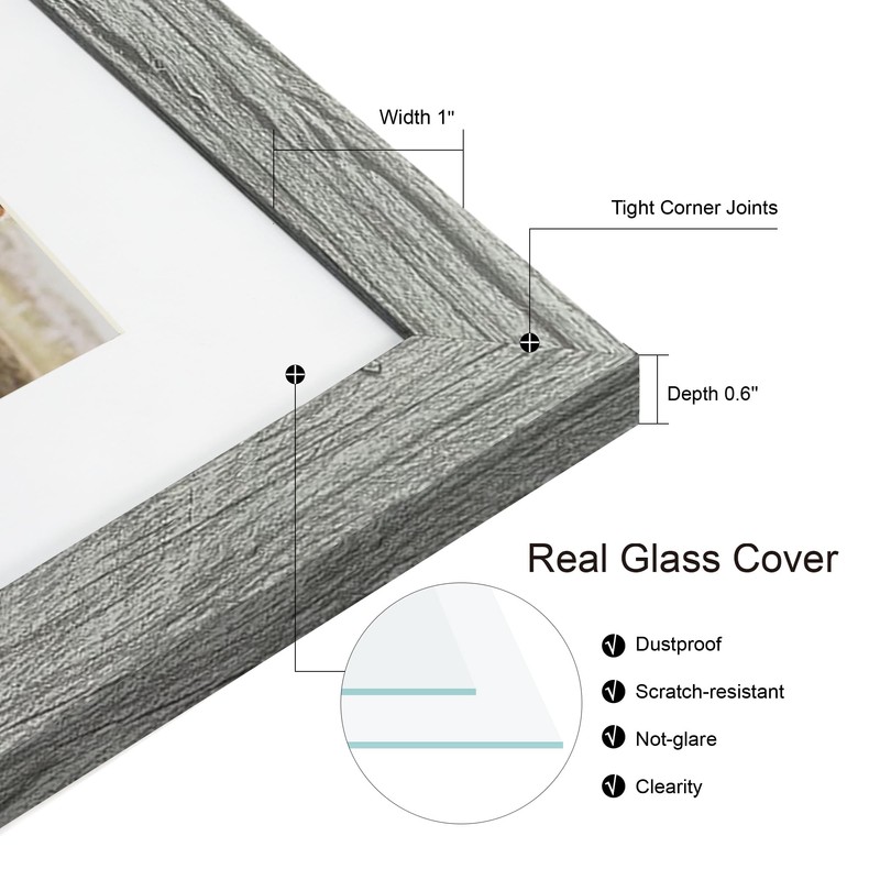 Hongkee 13x39 Puzzle Frame 2 Packs, Real Glass and Rustic