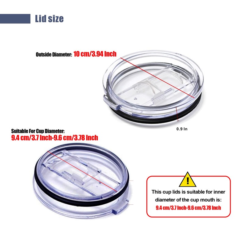 30 oz Tumbler Lids Compatible/Replacement for 2 Pack Spill Proof