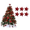 Pack of 6-8cm 3D Glitter Star Baubles Christmas Tree Decorations