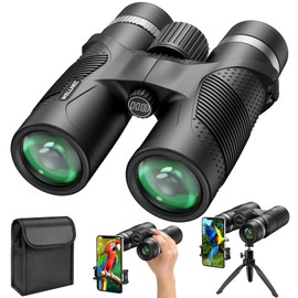 Binoculars for Adults Hunting Bird Watching - WELLNEC 12x42 HD 367/1000yds Binoculars High Powered with BaK4 Prisms Pro Birding Bird Watching Hunting Binoculars, Phone Adapter, Tripod