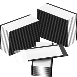 Fulmoon 50 Pcs Magnetic Label Holders 4 x 2 Inch C Channel Label Holders Magnetic Name Plate with 50 Pcs Clear Plastic Protectors and 100 Pcs White Paper Inserts for File Cabinet Shelf Toolbox Drawer