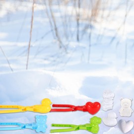 Pack of 4 Snowball Maker, Cartoon Snowball Maker, Snowball Shaper, Snowball Tongs, Snow Toy for Children, for Snowball Fights, Winter Outdoor Activities, Beach Games (Multicoloured)