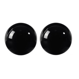mookaitedecor Natural Black Obsidian Crystal Stone Baoding Balls 35mm, Chinese Health Balls Hand Exercise Stress Relief Massage Ball Set of 2 Meditation Balls Reiki Healing Feng Shui Crystal Balls