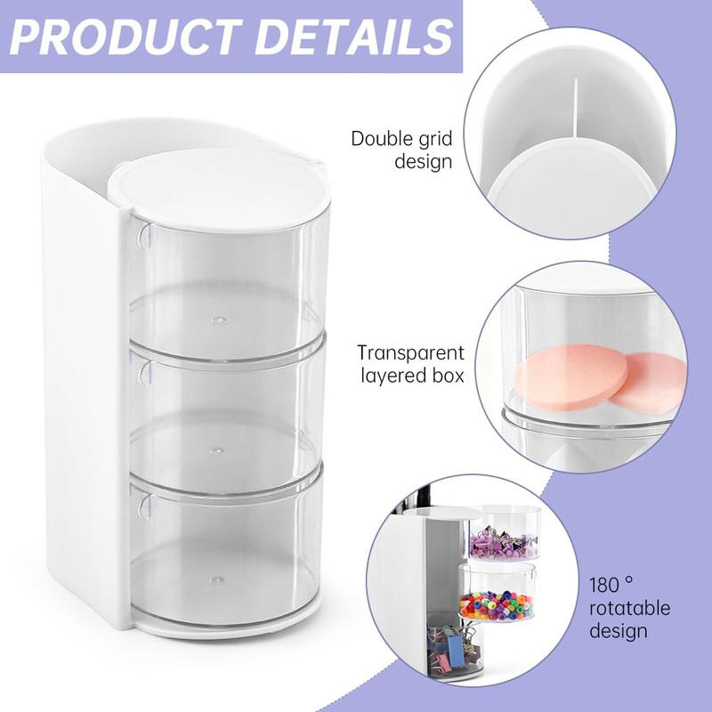 3-Layer Hair Accessories Organizer with Hair Brush Holder