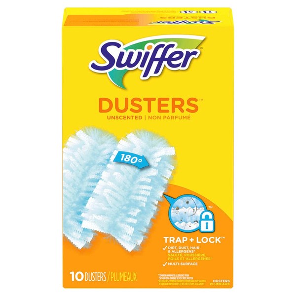 Swiffer Dusters 180º, Dusters for Cleaning, Uscented Refills, 10 Count