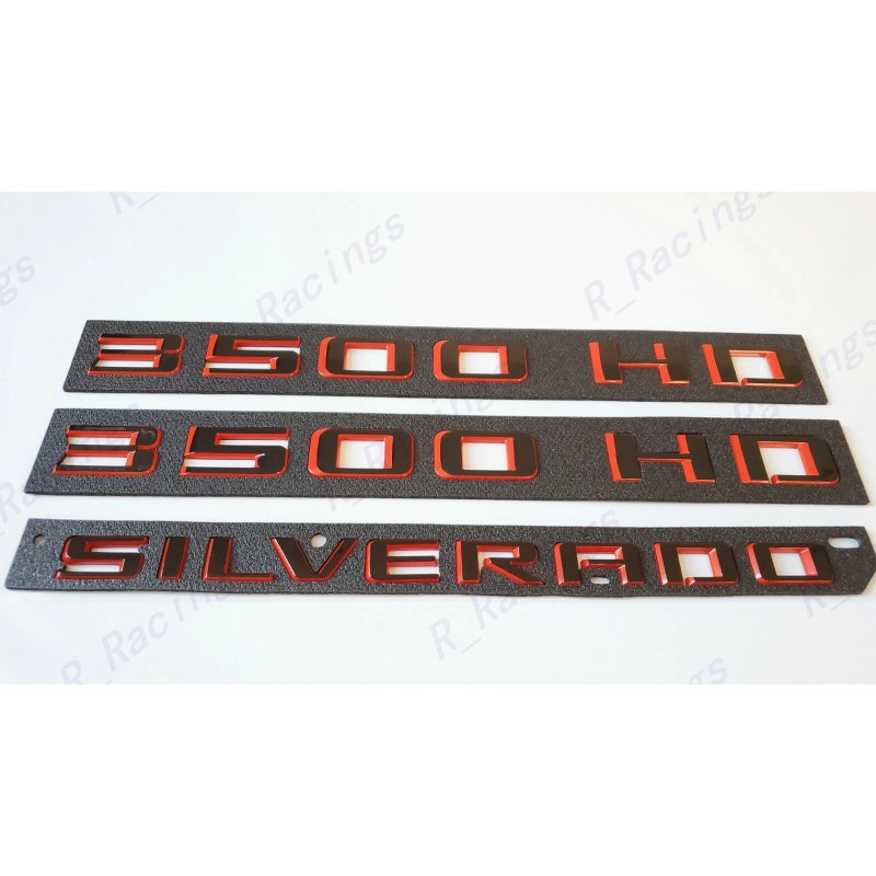 GM Auto Black Red Doors 3500HD Rear Silverado Hood Duramax
