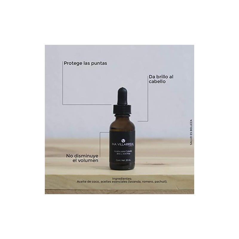 ACEITE PARA CABELLO "BRILLO Y ANTI-FRIZZ" Cont. Net. 20 mL