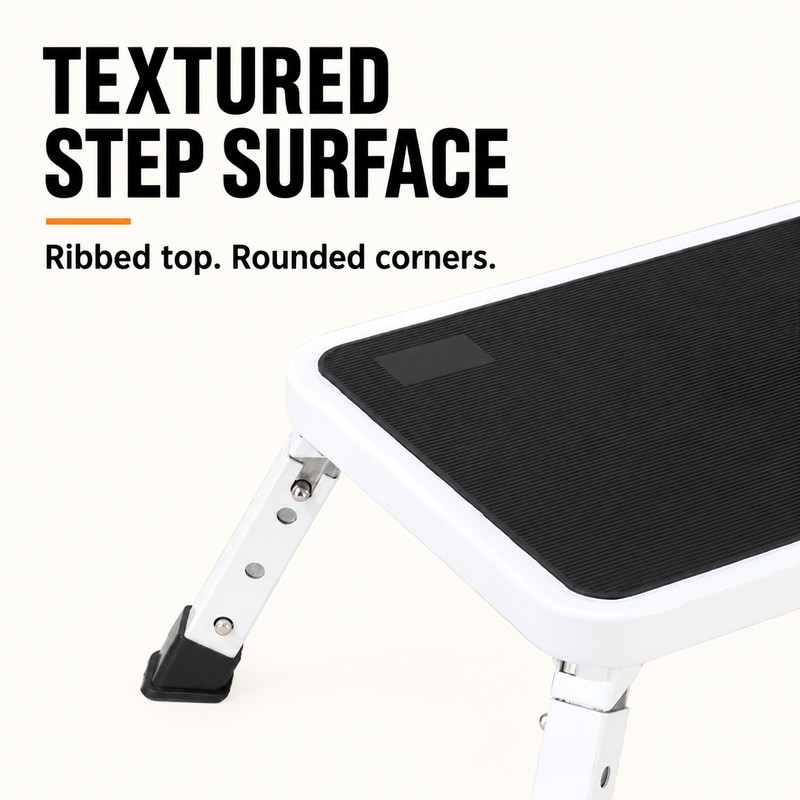 Adjustable Folding Step Stool for Home & RV, 3 Height